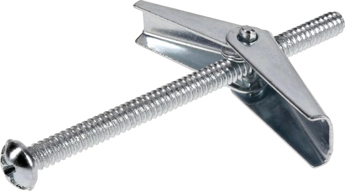 A toggle bolt is a one-time fastener