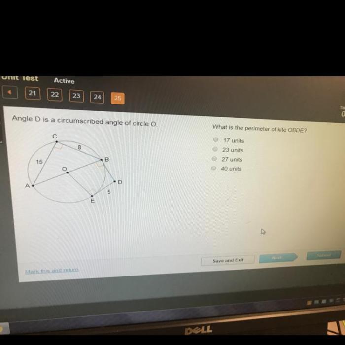 What is the perimeter of kite obde