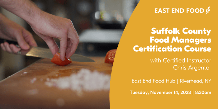 Suffolk county food managers course online