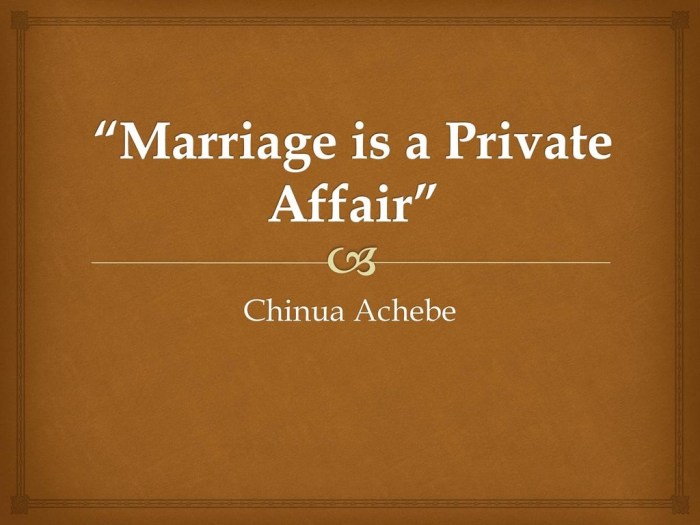 Marriage is a private affair chinua achebe